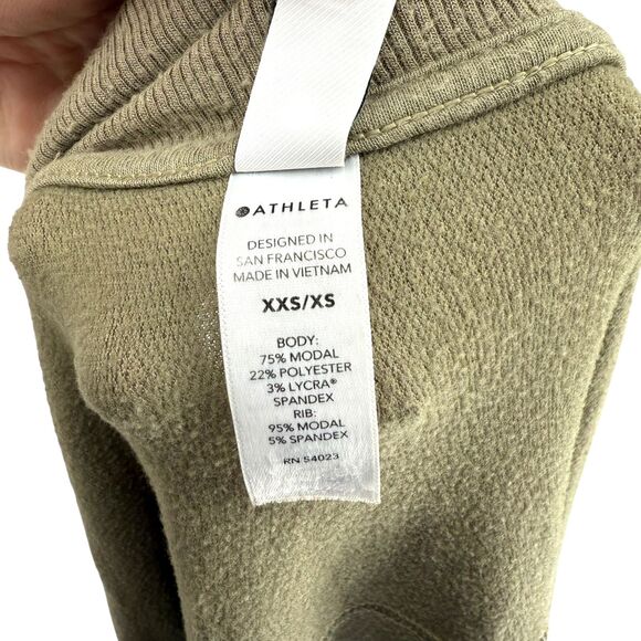 Athleta Wrap Cardigan XXS XS Green Ethereal Cocoon Open Front Pockets Dolman - Picture 15 of 16